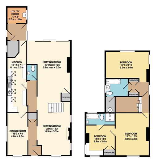 Approximate Gross Internal Floor Area 2460 Sq Ft / 228.5 Sq M Ground Floor Approx. floor area 1043 sq.ft. (96.9 sq.m.) First Floor Approx. floor area 702 sq.ft. (65.3 sq.m.) Second Floor Approx.