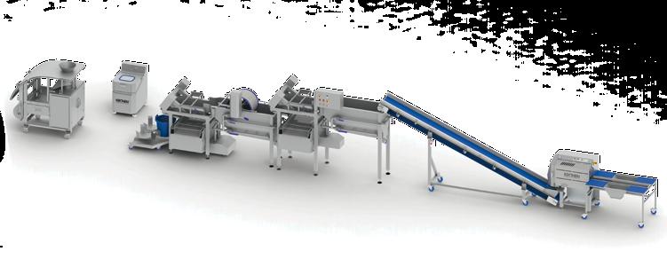 waste on product cut in combination with the horizontal outfeed belt.