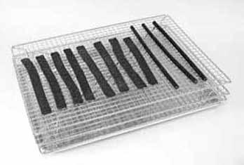 18 x 13 #5241 Pan with 1 rack #5243 Extra rack Jerky Hanger #5247 The strong stainless steel rack holds nine stainless steel skewers. The rack sits in an 18 x 13 aluminum drip pan.
