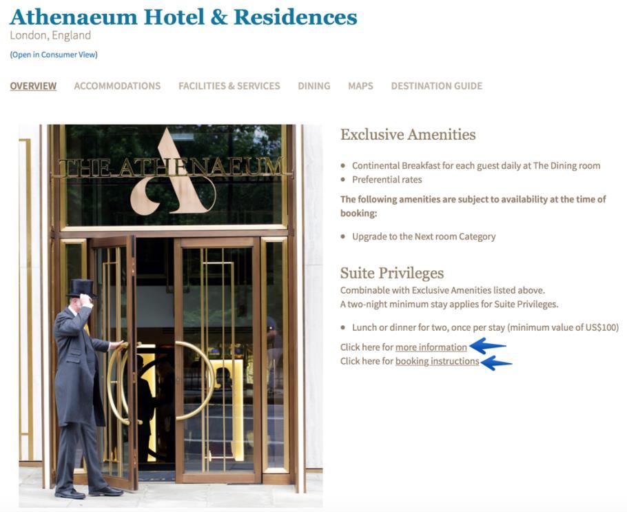 Lesson 5: Hotel Offers & Promotions In addition to the Signature benefits offered at each hotel property, there are often special promotions available.