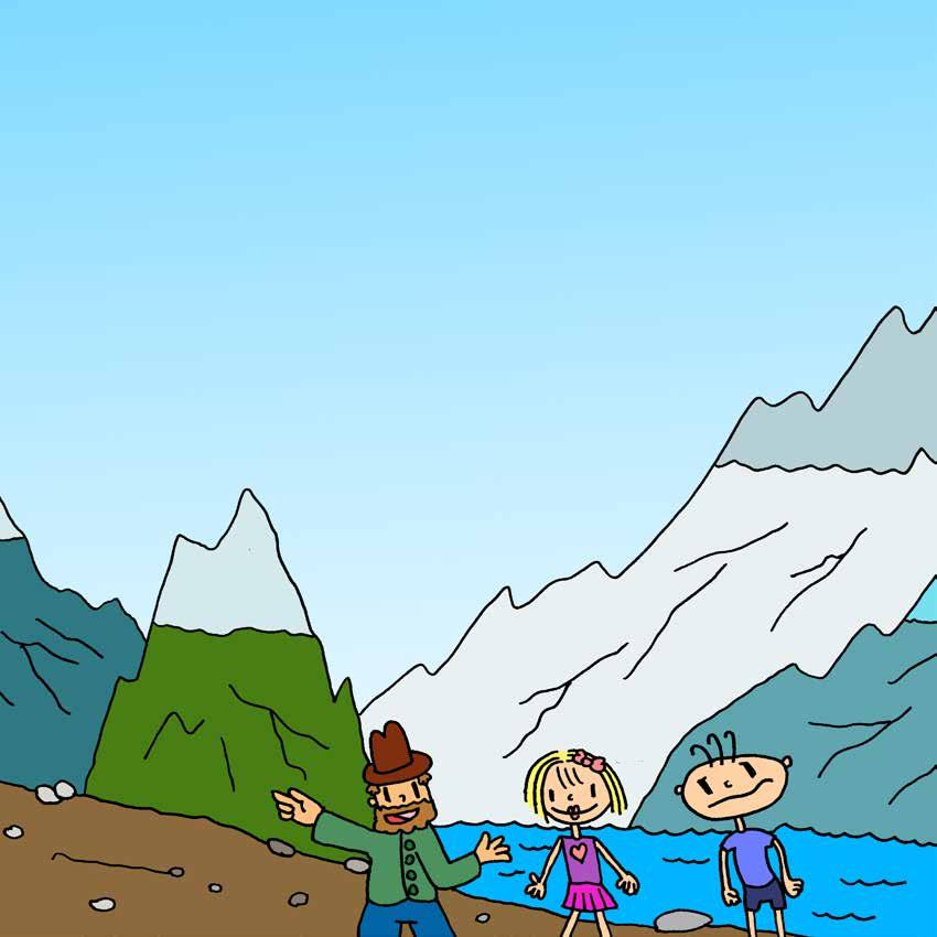 The children continued their walk at the glacier. Filippo was getting tired.