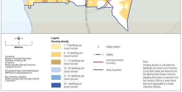 The area chosen to estimate the patronage from is very similar in urban density as set out in Figures 5 and 6, where residential catchment densities comparisons Southern Line
