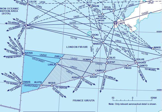 4.2 London Southwestern & Shannon Southeastern Airspace The stripped area depicted on the above diagram