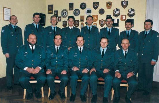 Gudeika, D. Kapūsta, N. Zeniauskas, V. Šilas. 1996 m. KOP Aviacijos tarnyba. Iš kairės: K.