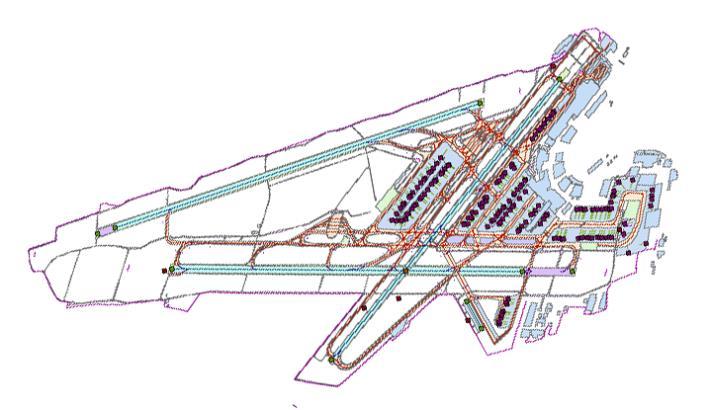 Figure 6: GIS layers of an airport Three-dimensional maps and photorealistic maps of airports supports decisions for security, operations and traffic controllers.