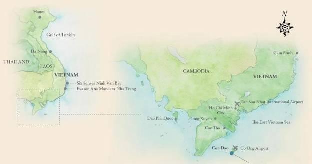 Location Map Six Senses Con Dao is located in the archipelago