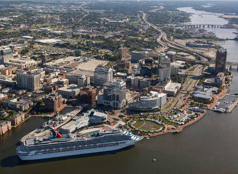 DOWNTOWN NORFOLK Downtown Norfolk, the central business district of Hampton Roads, is a smart move for your business. The urban environment is unique in Hampton Roads and offers an array of amenities.