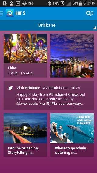 This is Queensland App HOT 5 EVENTS displays the next/soonest event in your region, loaded by your RTO to www.queensland.