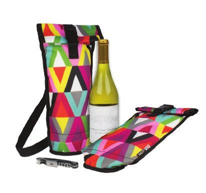 25 D FEATURES: Chills and protects a 750ml-1L bottle of wine, water or a large beer bottle for up to 6 hours Unique strap design allows you to carry