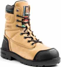 For added safety, the boots feature aluminum toes and composition plates, and CSA Omega electric shock resistance. Premium waterproof leather upper with sealed seams.