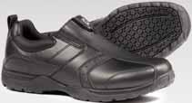 The anti-slip outsoles on these safety shoes give you traction control in slippery areas, making them an ideal option for kitchen, maintenance and janitorial workers. Action leather upper.