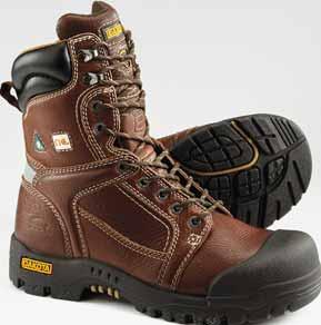 5ANADK5-8106XT X-TOE STCP Work Boot CSA Grade 1 steel toe, composite plate, ESR (Electric Shock Resistant) Full grain leather upper. X-TOE (exterior steel mounts to outside of upper). TPU Duratoe.