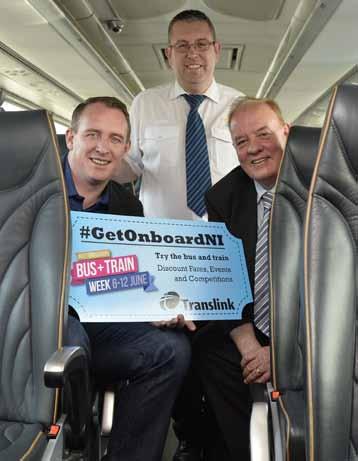 Conway Translink s David Graham and Julie Campbell with Graeme Bannister,