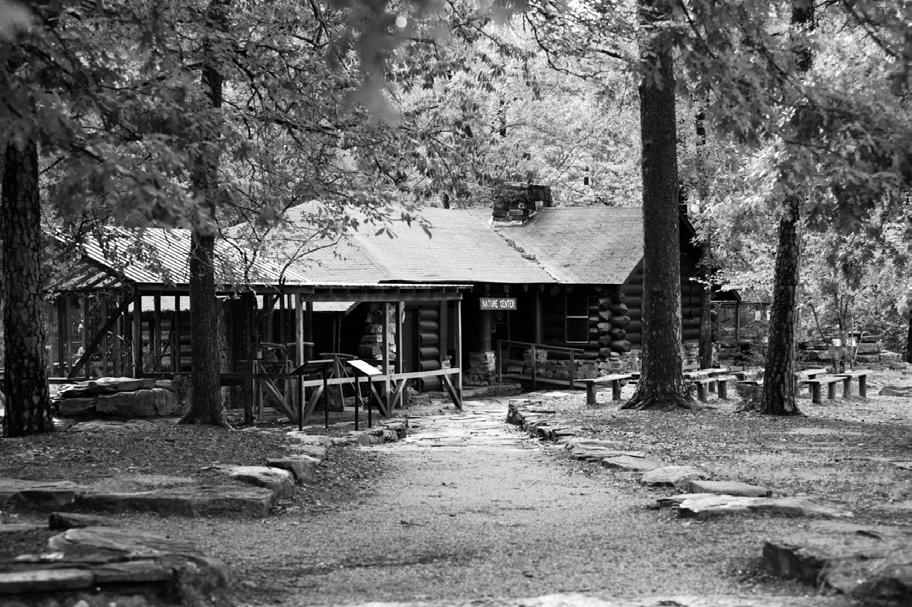Station No. 1 Park Nature Center This building originally served as a bathhouse for those who swam in the cool water of the Mountain Fork River.