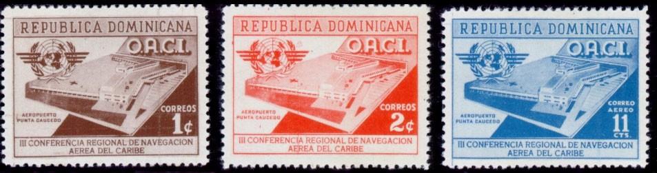 Dominican Republic, 3-24 Apr. 1956 Dominican Republic issued Sc. # 469-70 & C95, 6 Apr.