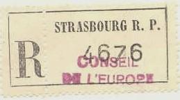 Black, Violet, Used with Strasbourg Conseil d Europe Cancel Registry label used Philatelic cover, $6; Registry label, add $3 1964/2 4th African & Indian Ocean Air Navigation Meeting, Paris, France,