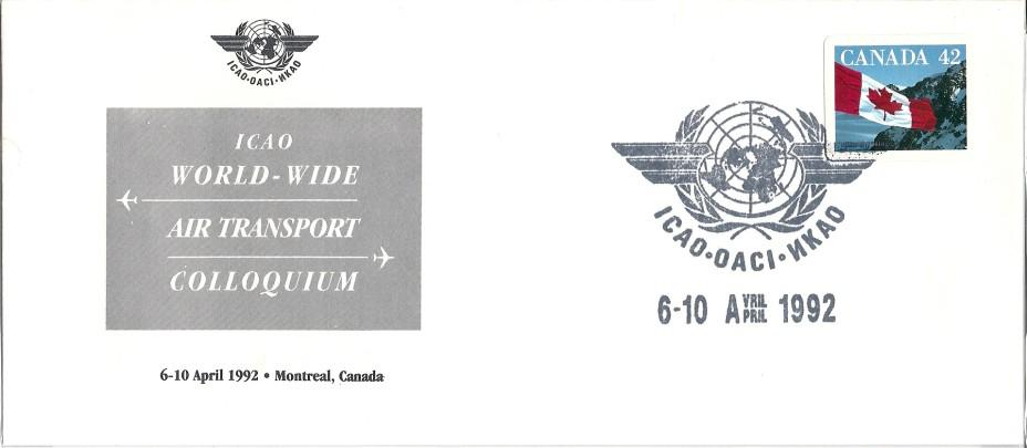 No special Cancel was used. each 1992/1 ICAO World-wide Air Transport Colloquium, Montreal, 6-10 Apr. 1992 C1.