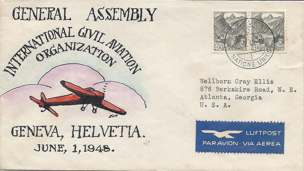 235x102 Airmail (POR AVION in upper right) & 235x102 Airmail (PAR AVION VIA