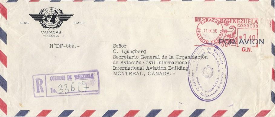 , & C1., 6 Jul. 1956 Registered Service cover with CC2. & C1., 17 Sep.