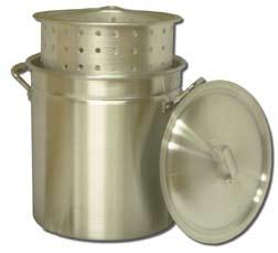 BOILING POTS with STEAMER RIMS, LIDS and PUNCHED ALUMINUM BASKETS NEW! KK 32R 0-81795-95032-9 32 Qt.