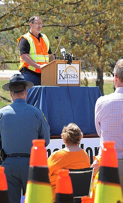 Translines EXPRESS April 20, 2016 Work Zone Safety KDOT employee Max Dirks speaks about the importance of work zone safety at the statewide news conference in Topeka on April 13.