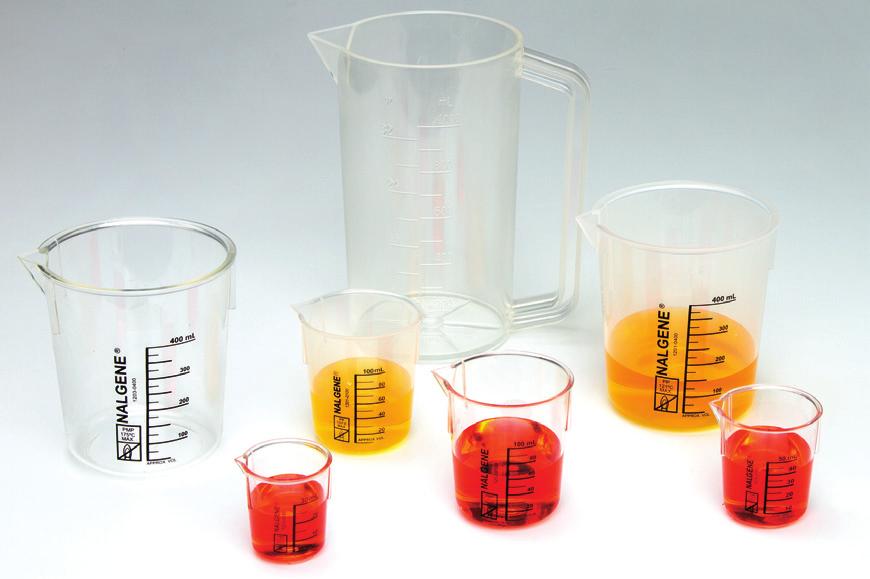 beakers Want to eliminate beakers with chipped rims? Nalgene beakers won t chip, crack or shatter and can last for years. No sharp edges lurking in the dishpan.