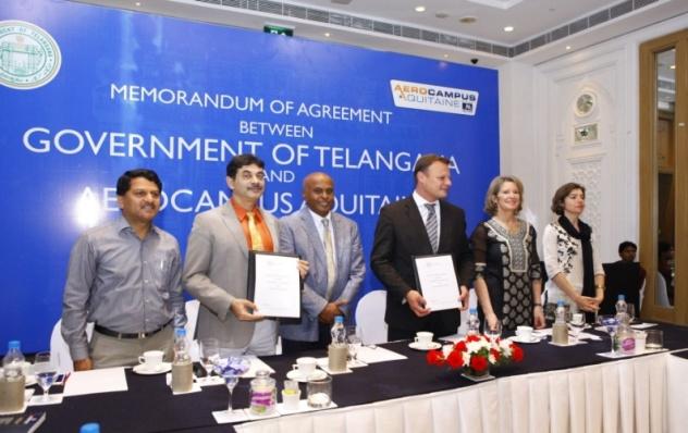 Telangana State - Long-term academic partnership agreement between EnsapBx and JNAFAU, the Hyderabad School of Public Architecture was signed on 13 October 2017 in Hyderabad - Bordeaux Métropole, in