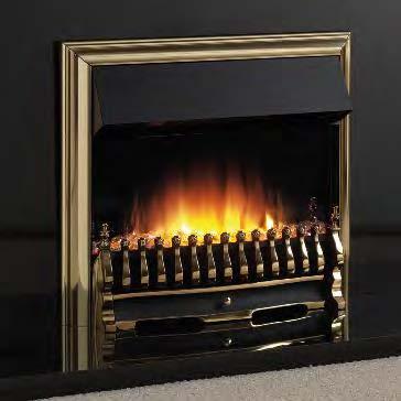TYRUS 22 Hearth fire with slim inset Choice of fuel effects: Coal, White or Glass Choice of colour finish: