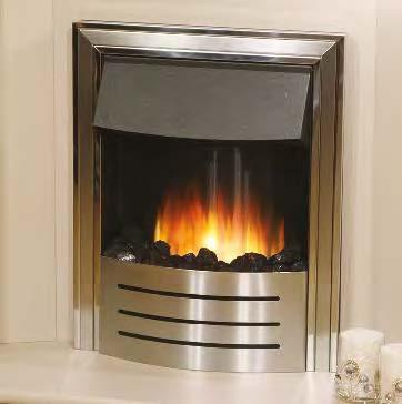 Hearth fire with slim inset 7 CASCADE Choice of fuel effects: Coal or Logs Choice of