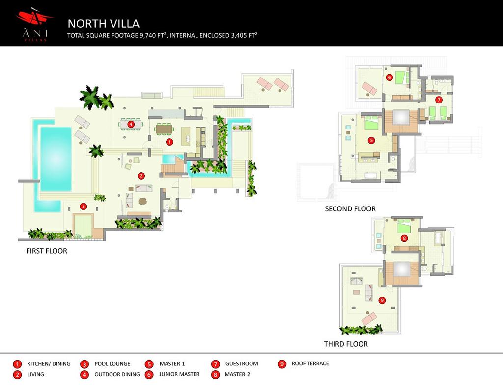 NORTH VILLA Total Square Footage 9,740 ft 2.