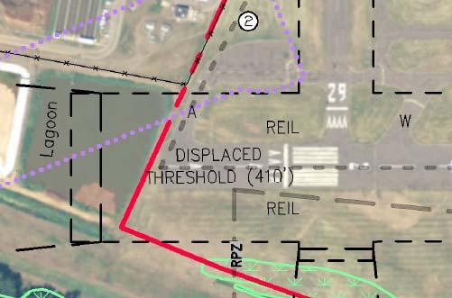 OFA Figure 4 Runway 2 Object Free Area Future Use of Property The remaining area of the former Runway 11-29 property would be reserved for future aircraft storage and associated infrastructure such