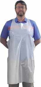 Kleenguard* aprons offer protection against particles and light water-based liquid sprays. 123395 36550 28'' x 46'', White 100 MEN'S FULL APRON Embossed white poly apron.