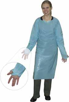 Features a high, apron style neck with ''safety release'' back yoke and built-in thumb loops to prevent sleeves from sliding up on the job.
