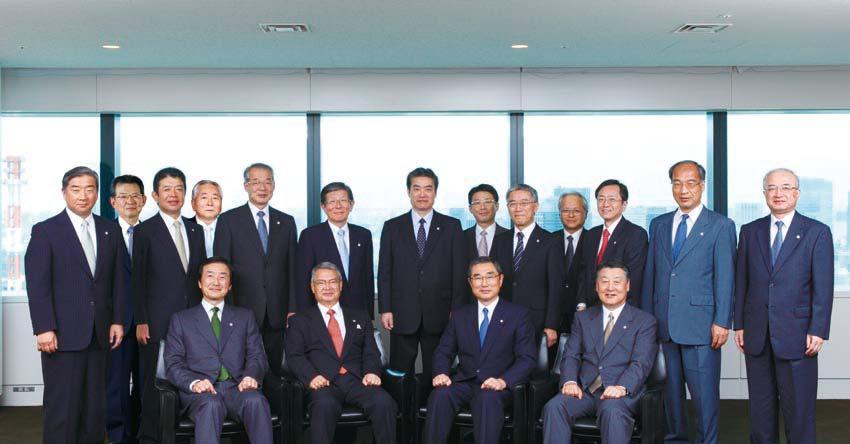 Management Members and Group Organization (As of June 21, 2010) Back row, from left: K. Tonomoto, S. Mori, H. Ito, M. Kimura, K. Nakamura, H. Hora, T. Hidema, S. Katanozaka, K. Okada, A Okada, O.