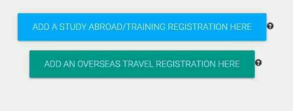 Register basic information of overseas travel notification Please select whether you wish to register travel notification for study abroad/training or for overseas travel.