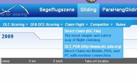 Claiming Your Flight - Direct Claim Method (IGC file) Select