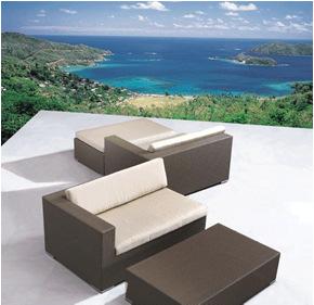 outdoor > furniture > sofa Single-Armed 2-Seater Sofa Set Art# 10016 - Aluminum frame with waterproof weaves - High-density foam cushions with polyester washable cushion cover - Single-armed or no