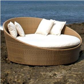 outdoor > furniture > lounge chair Round-shape daybed Art# 50009 - Aluminum frame with waterproof