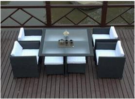 outdoor > furniture > table set Napa Table and Armchairs Set Art# 20001 - Aluminum frame with waterproof weaves,