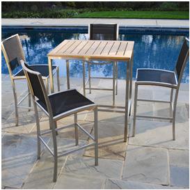 outdoor > furniture > bar table set Bar Table Set 02 Art# 20018-1 bar table + 4 bar chairs - Aluminum frame with