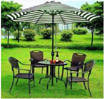 Umbrella Art# 60001/ 60002 - Wooden pole, polyester fabric, - Come with a cast iron or cement base - Available in D270*H270cm, and D300*H270cm