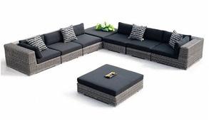 outdoor > furniture > sofa set Sorento Sofa Set Art# 10076 - Aluminum frame with waterproof weaves - Polyester washable cushion cover - Modular design can be set in L-shape or separately - Flexible