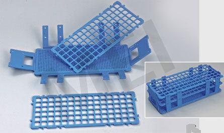 MEI TEST TUBE STAND (WIRE PATTERN) (MEP - 111) An economical substitute for wire racks, here are these submersibles, autoclavable racks, which are stackable when, empty.