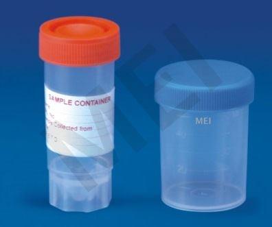 MEI Urine Container (MEP - 116) These containers can be used for collecting a wide range of samples of sputum, urine etc Moulded in Polypropylene these