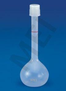 MEI Volumetric Flask (MEP - 118) MEI Lab Volumetric Flasks, blown in Polypropylene, are strong, unbreakable and have good contact clarity.