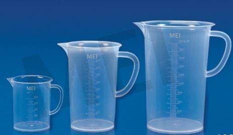 MEI MEASURING JUGS (MEP - 54) These handy Jugs, molded in Polypropylene, are clear, autoclavable and have good chemical resistance.