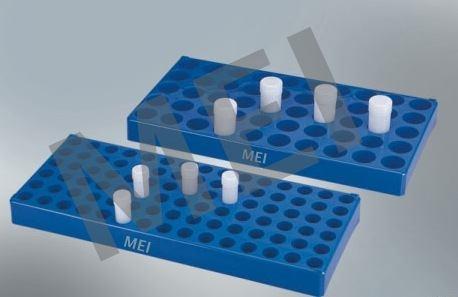 MEI Rack For Scintillation Vial (MEP - 79) These Racks for Scintillation Vials, molded in Polypropylene, are autoclavable & corrosion resistant. There is an individual rack for both 8 ml & 20 ml.