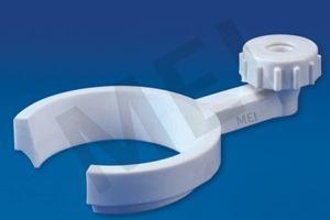 MEI SEPERATORY FUNNEL HOLDER (MEP - 88) This non-corrisive Seperatory Funnel Holder, moulded in Polypropylene, has a front opening, which provides clear view of the solution
