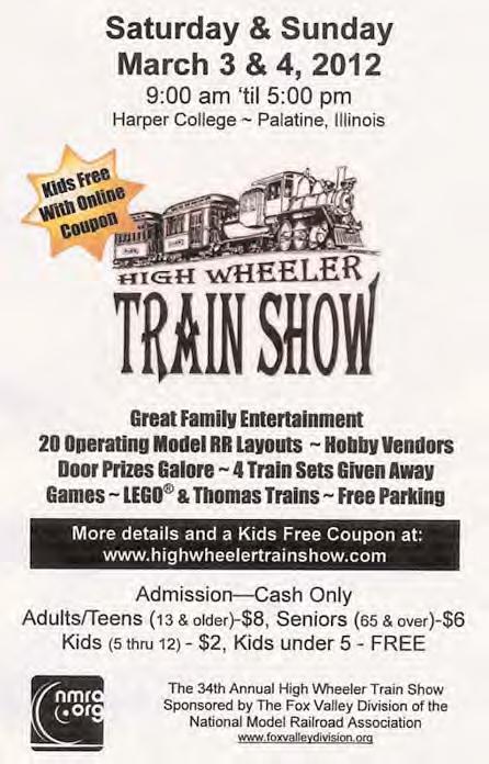 Cisco Junction TRAIN SHOW Saturday March 17 9AM-4PM Sunday March 18 9AM-4PM At The Cisco Center North Eldon Street Cisco Illinois Take exit 156 on I-72 between Champaign and Decatur Admission: