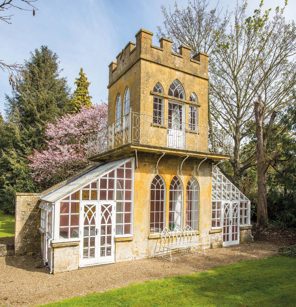 Gardens and grounds The Garden Pavilion is south east of the main house, a Grade II listed two storey Cotswold stone building with Gothic features, where the Broadway colony would take time to focus